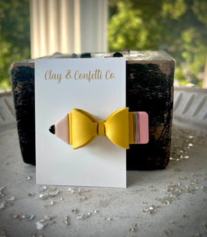 Pencil bow hair clip