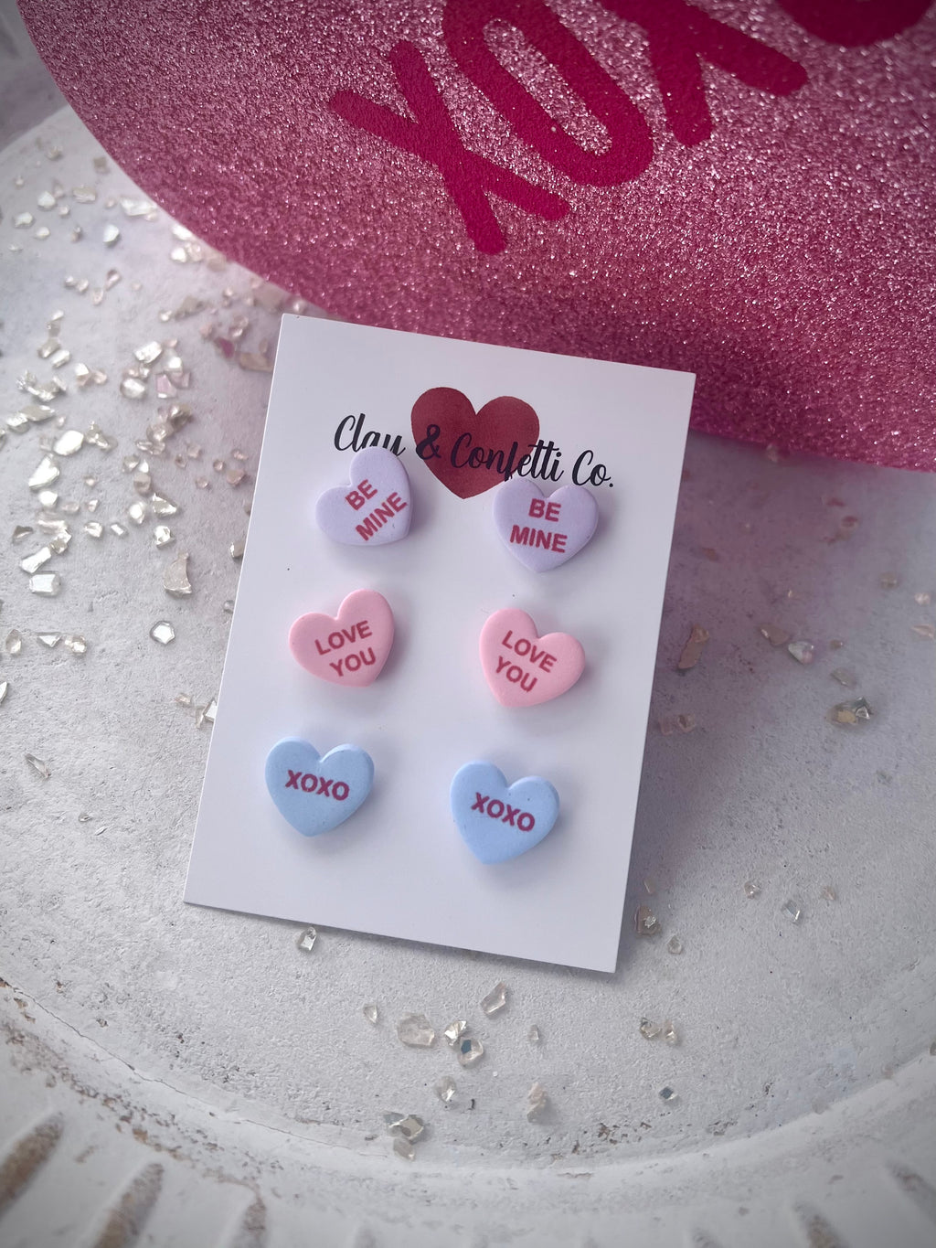 Conversation heart stud pack