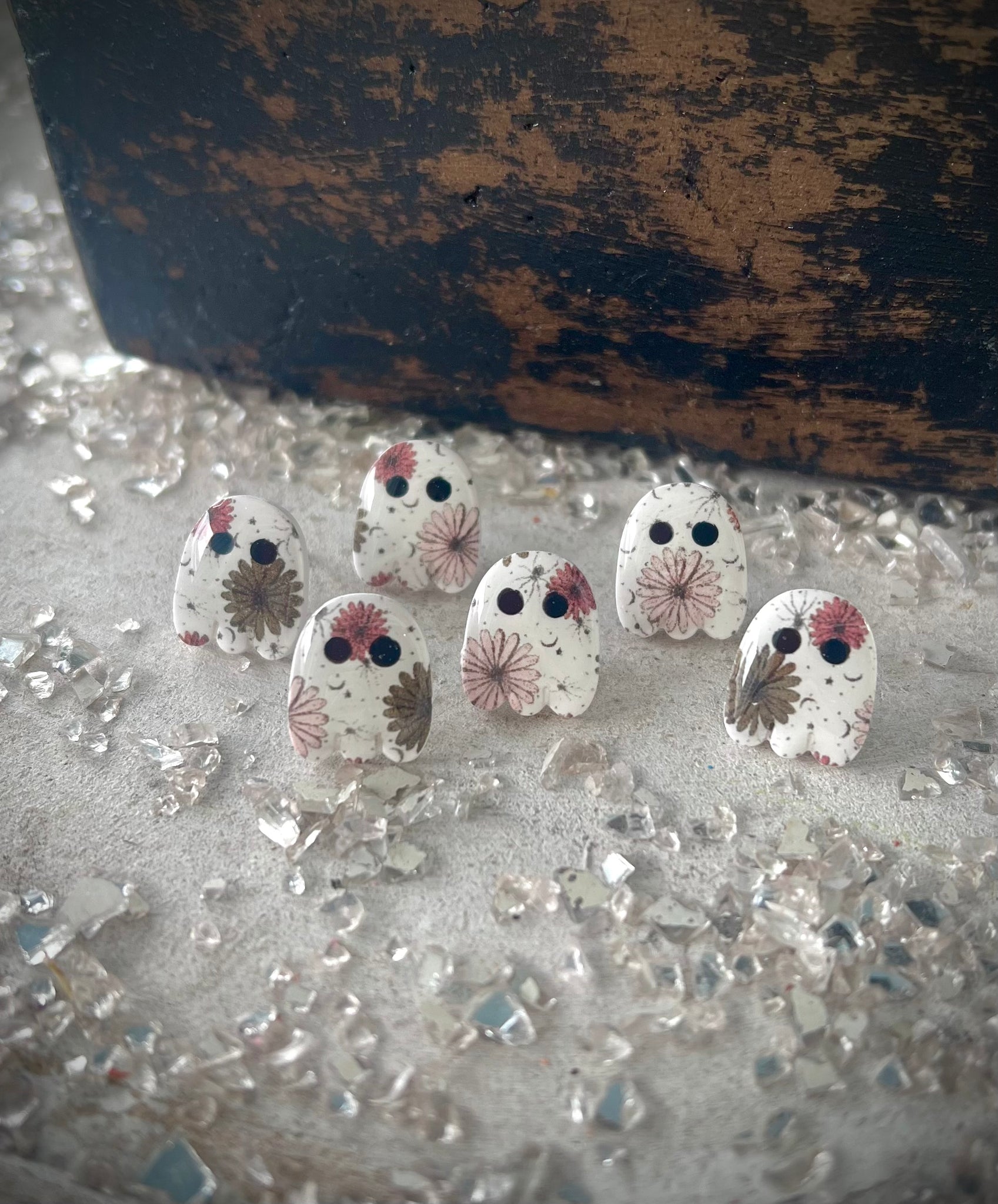 Chubby boho ghost studs