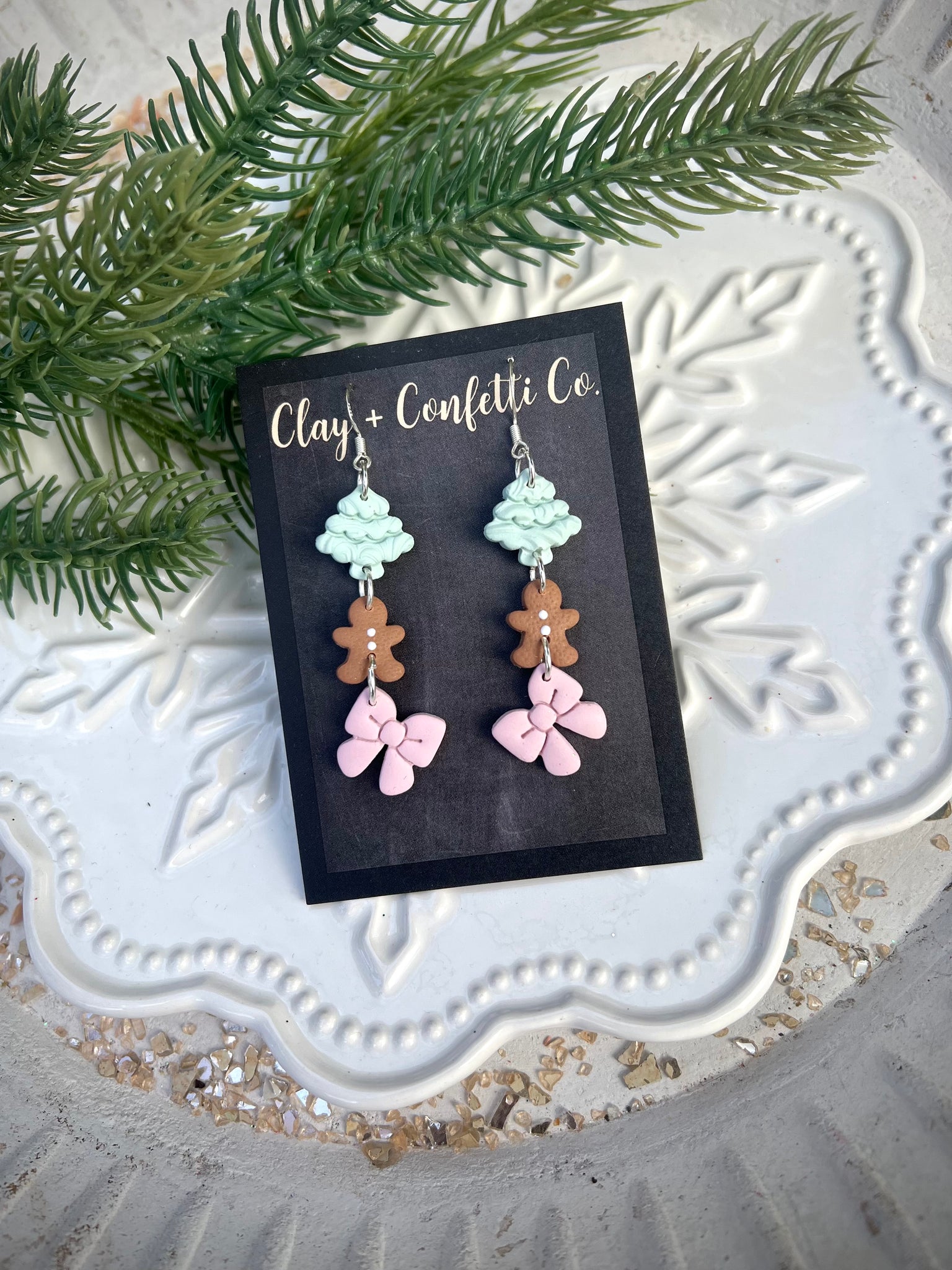 Whimsy tree gingerbread snowflake dangle