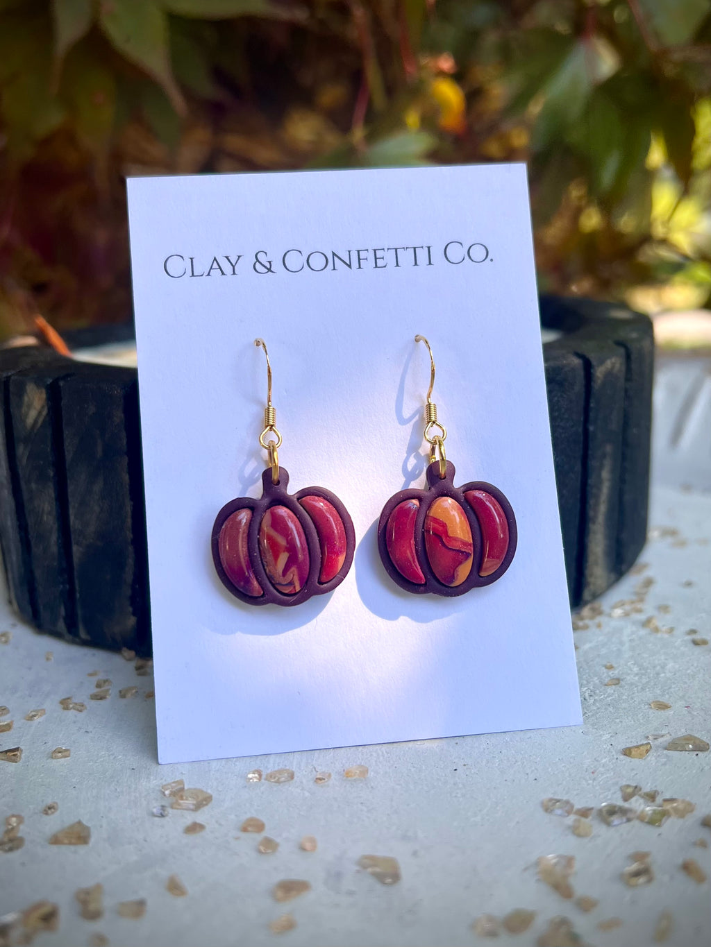 Plum three piece marble pumpkin