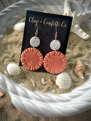 Bright Ocean Coral Glitter Spiral Dangle