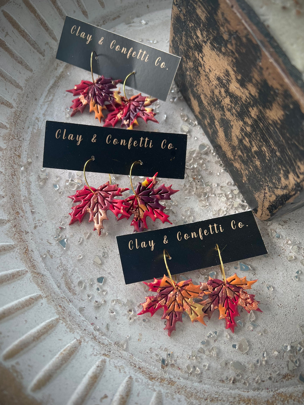 Festive Fall Leaf Hoops