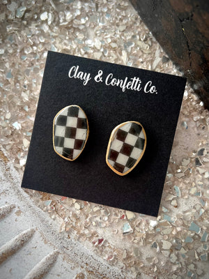 Gold rimmed checkered pattern OPTIONS