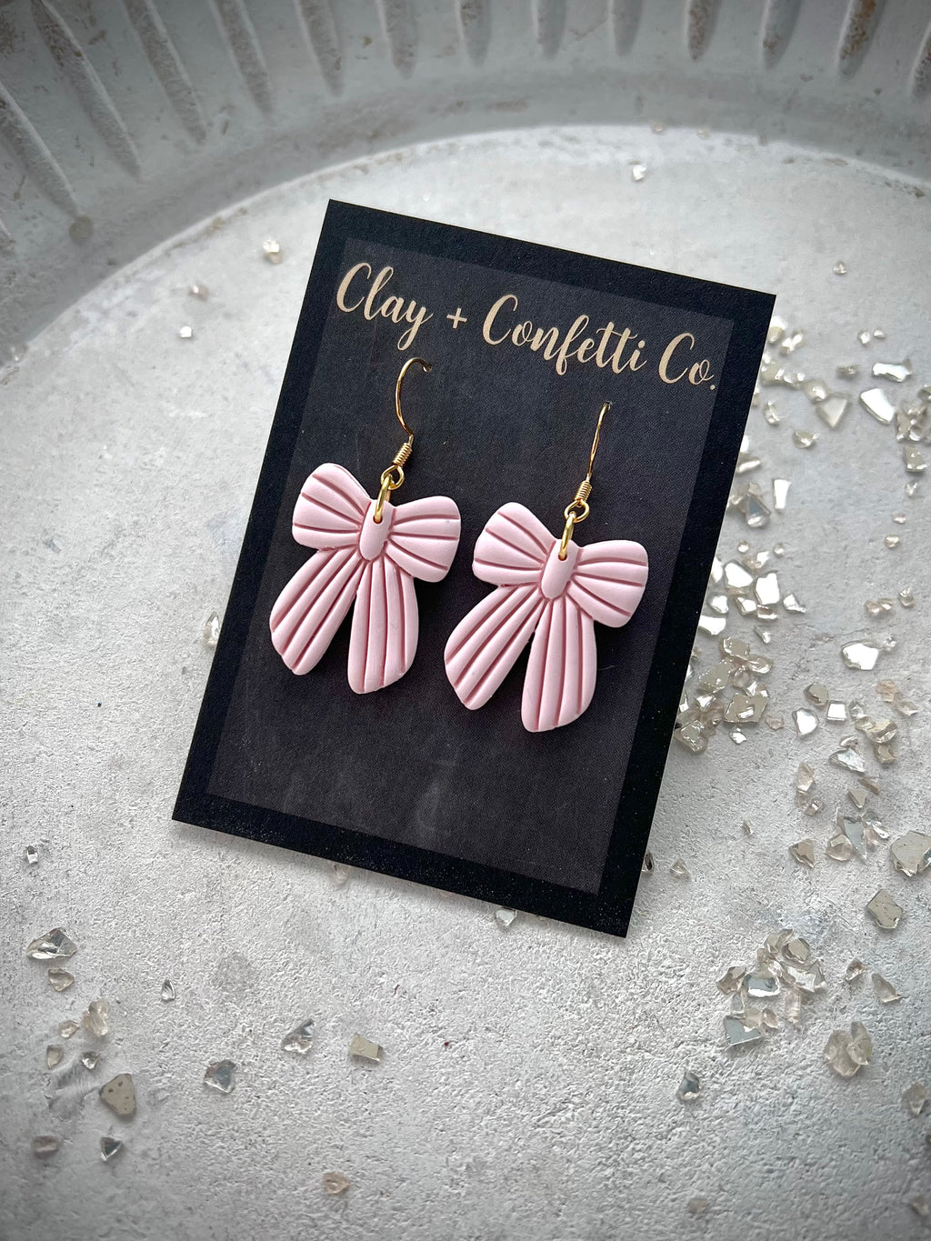 Amelia Bow Lighter Pink  Dangle