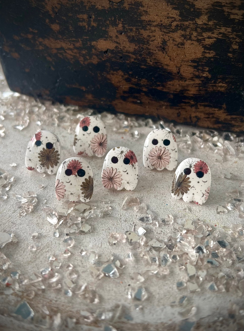 Chubby boho ghost studs