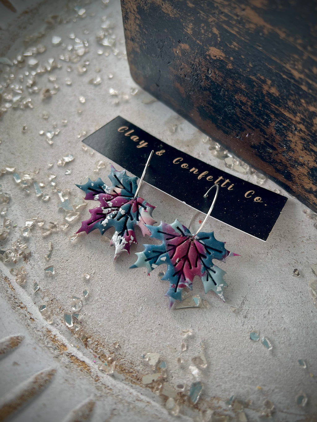 Silver version fall maple leaf hoop