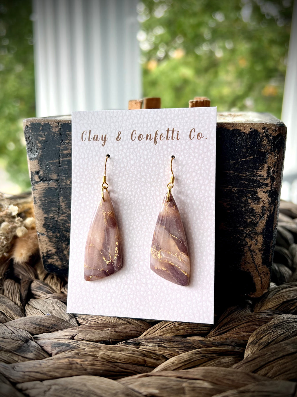 Bronzite Elongated Triangle Dangle