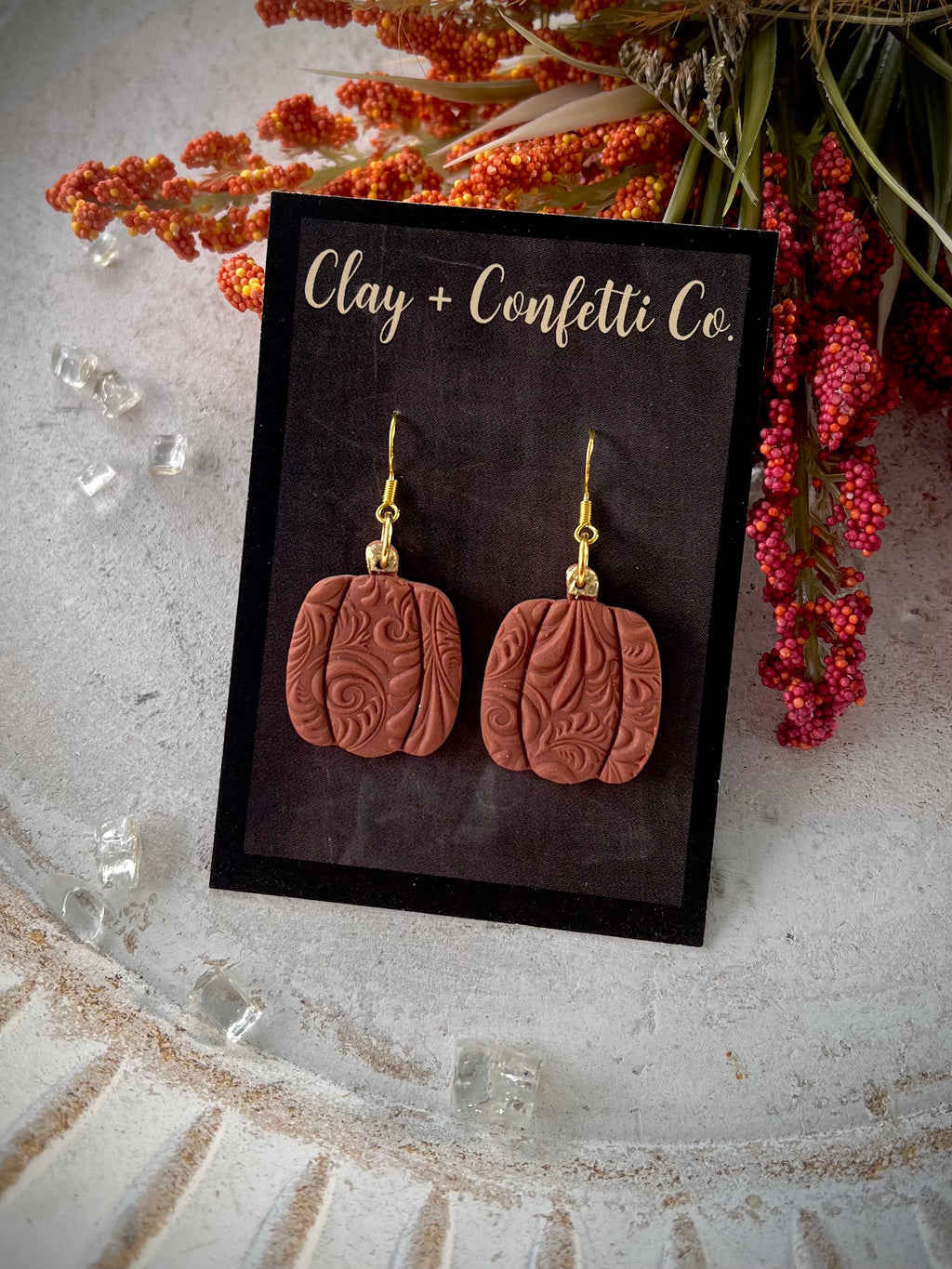 Lacey Rust Pumpkin Dangle