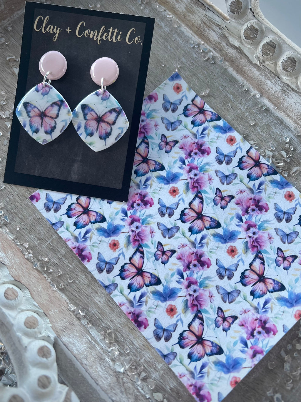 Spring purple butterfly transfer sheets