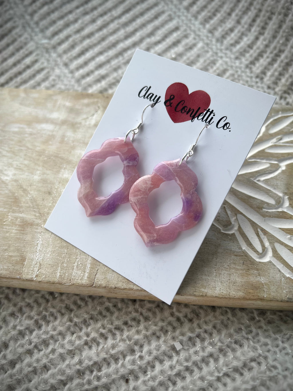 Pinky Purple Marble Maisy Dangle