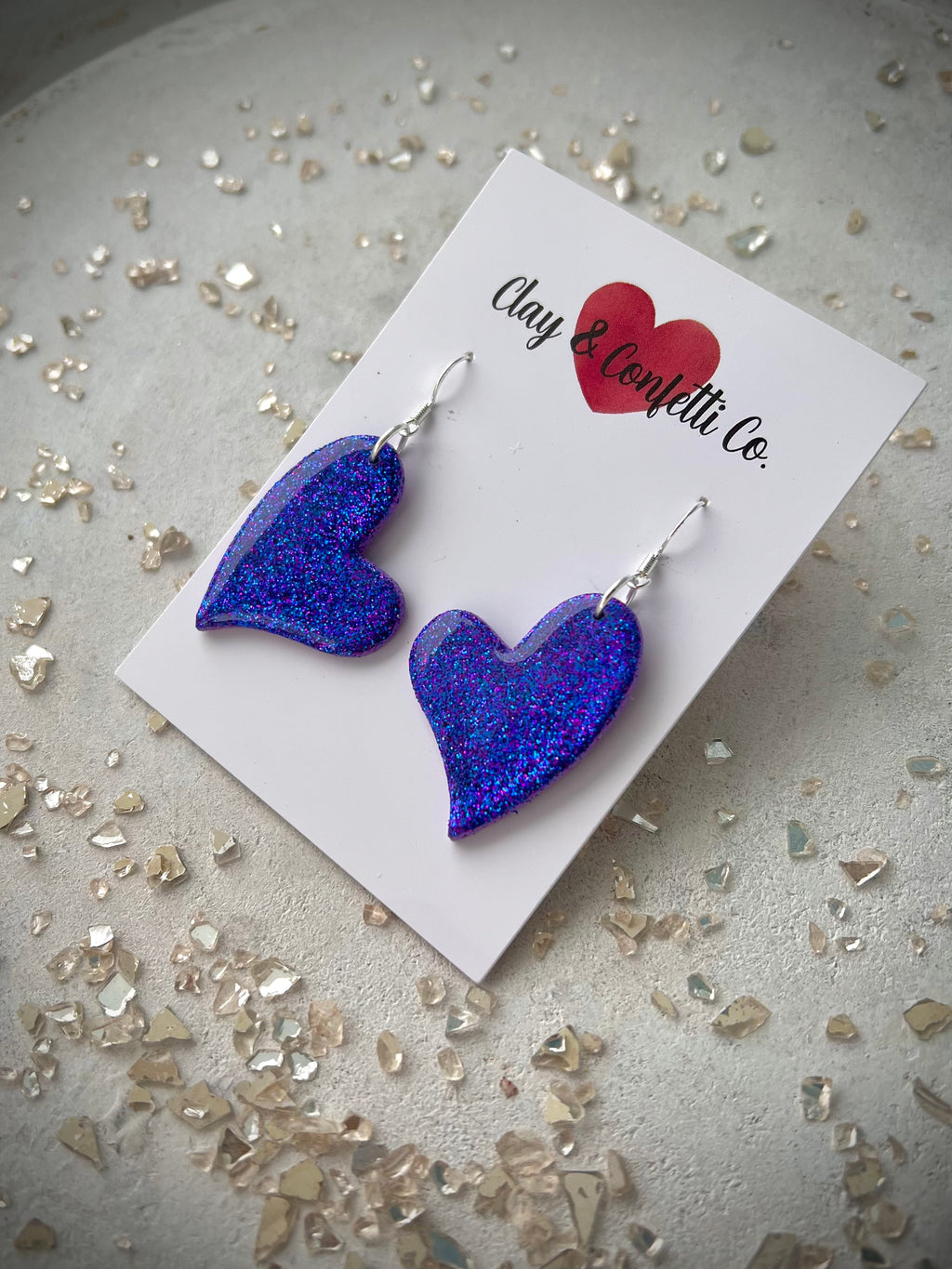 Og Heart purple glitter