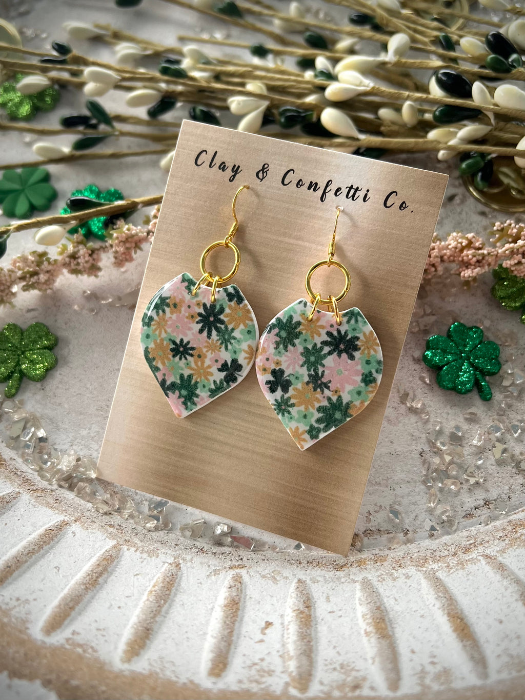 Irish Floral Featherly Dangle