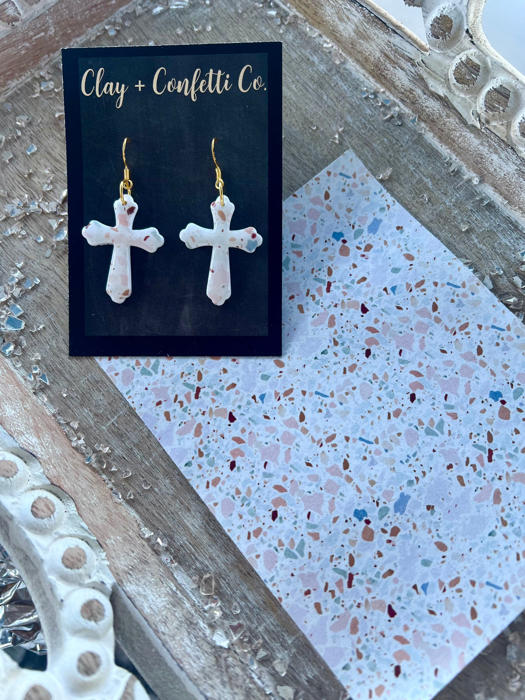 Pink blue and tan Terrazzo transfer sheets