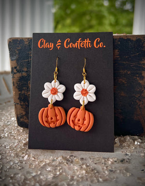 Small floral Jack o lantern dangle