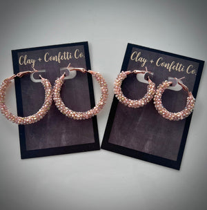 Rose Gold Pink Nude Hoop Options I