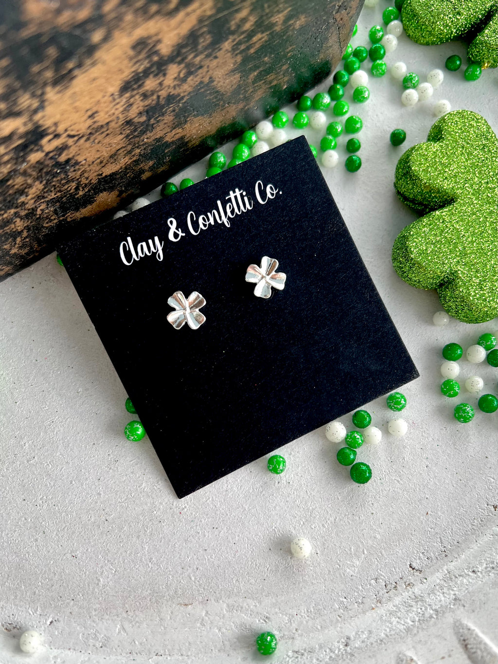 Silver Clover Stud