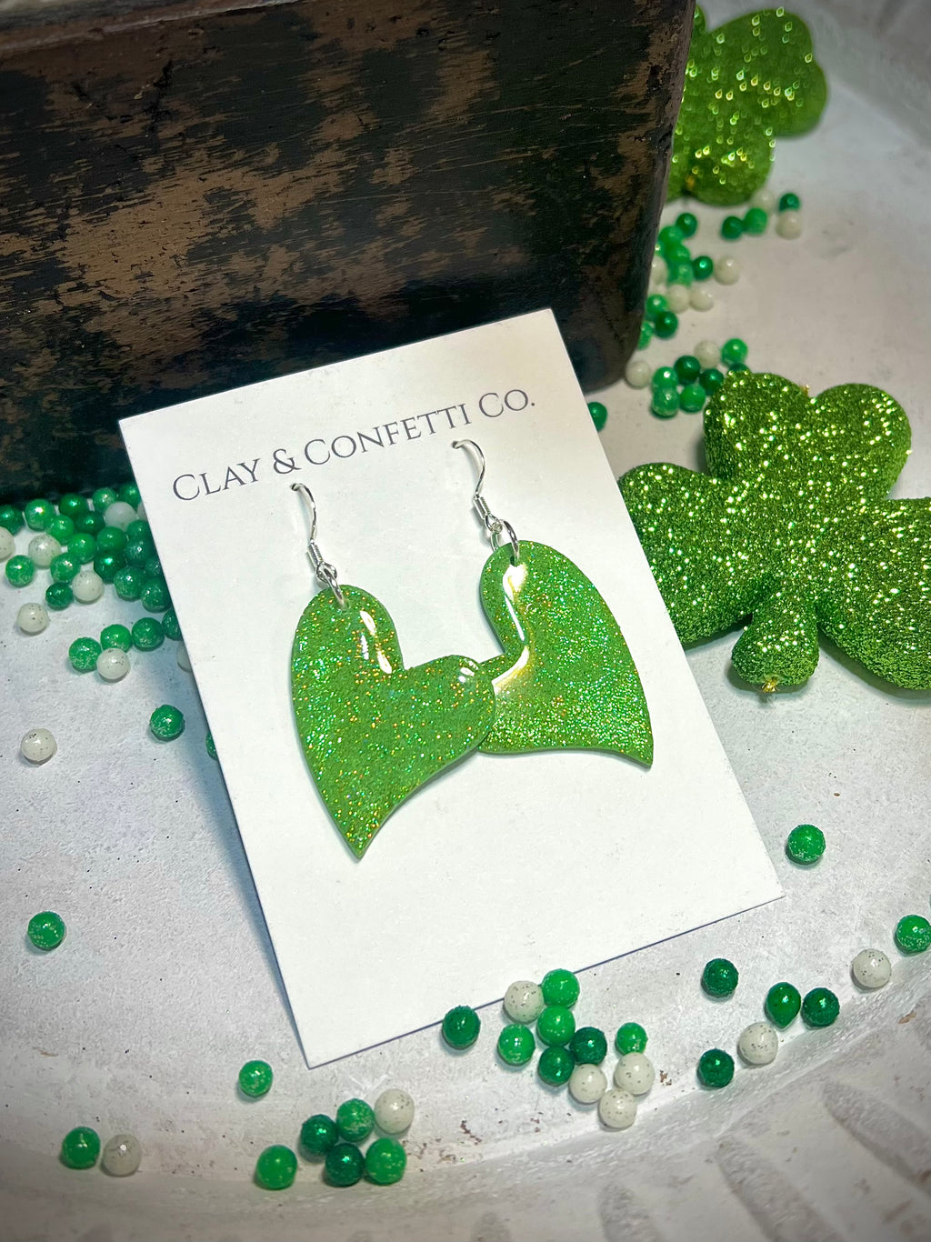 Groovy Green Heart in Trendy Glitter