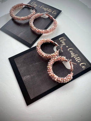 Rose Gold Pink Nude Hoop Options I