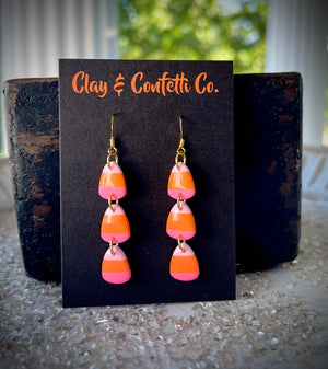 Pink candy corn dangle