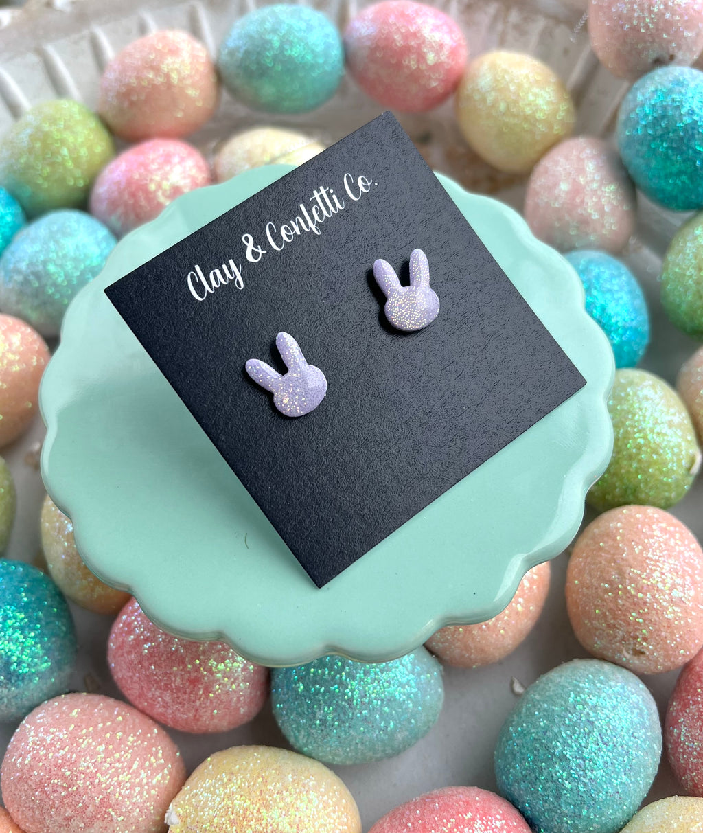 Pastel glitter purple bunny