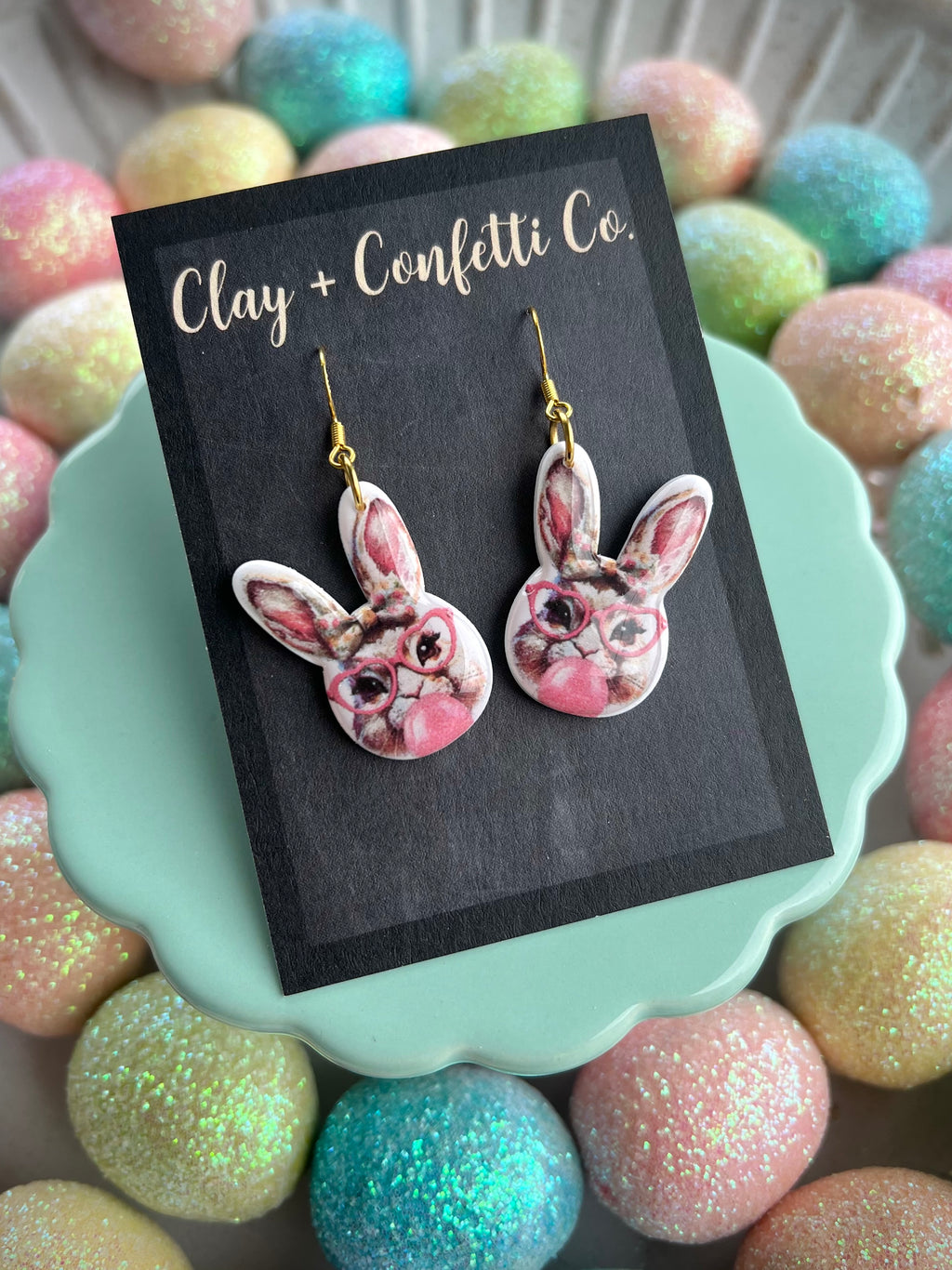 Retro glasses bunny dangle