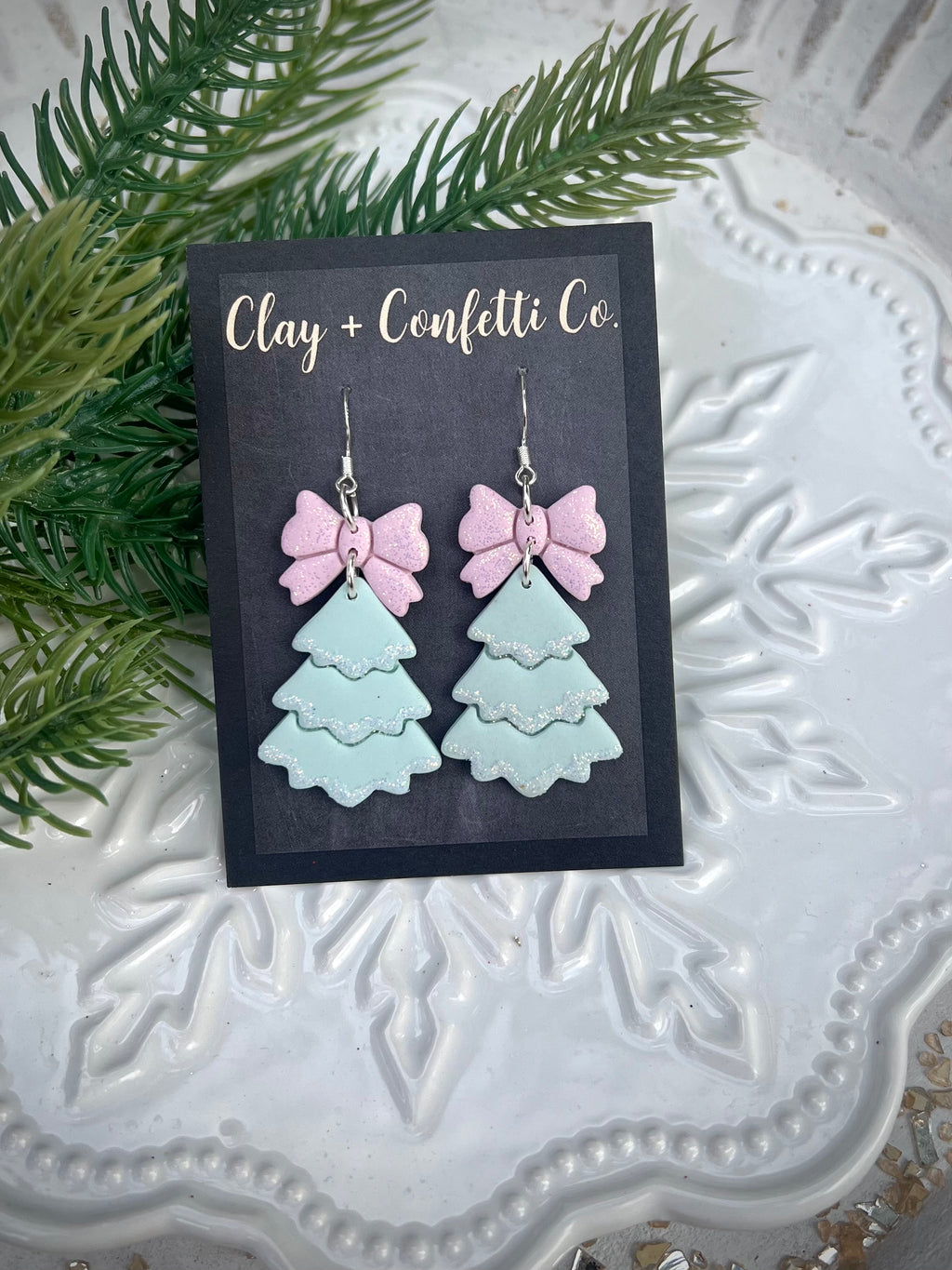 Whimsical tree with pink bow dangle