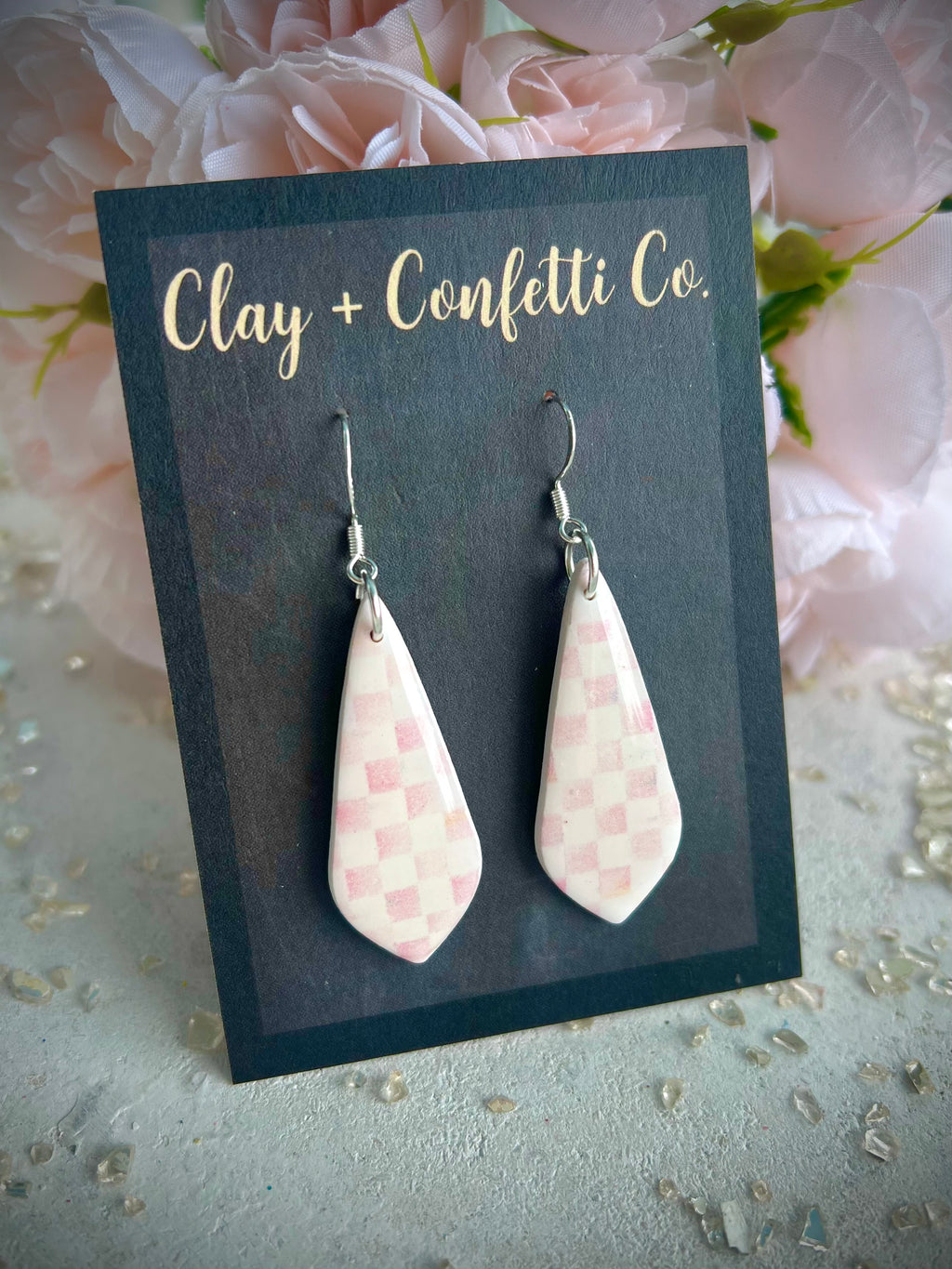 Pink Checkered Kite Dangle