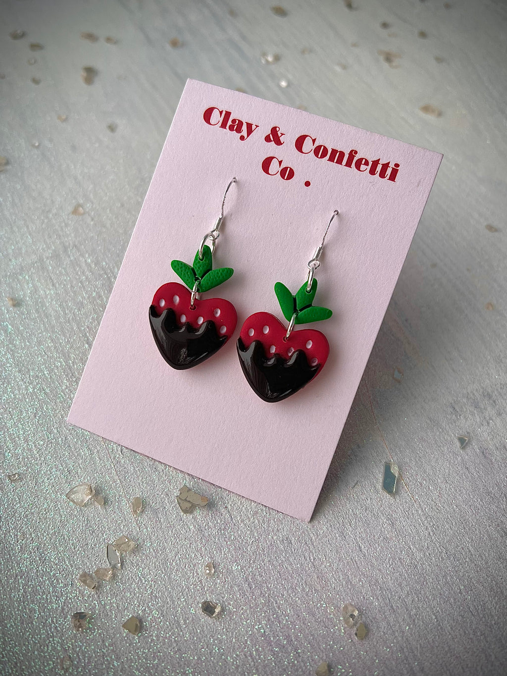 Chocolate covered strawberry dangle