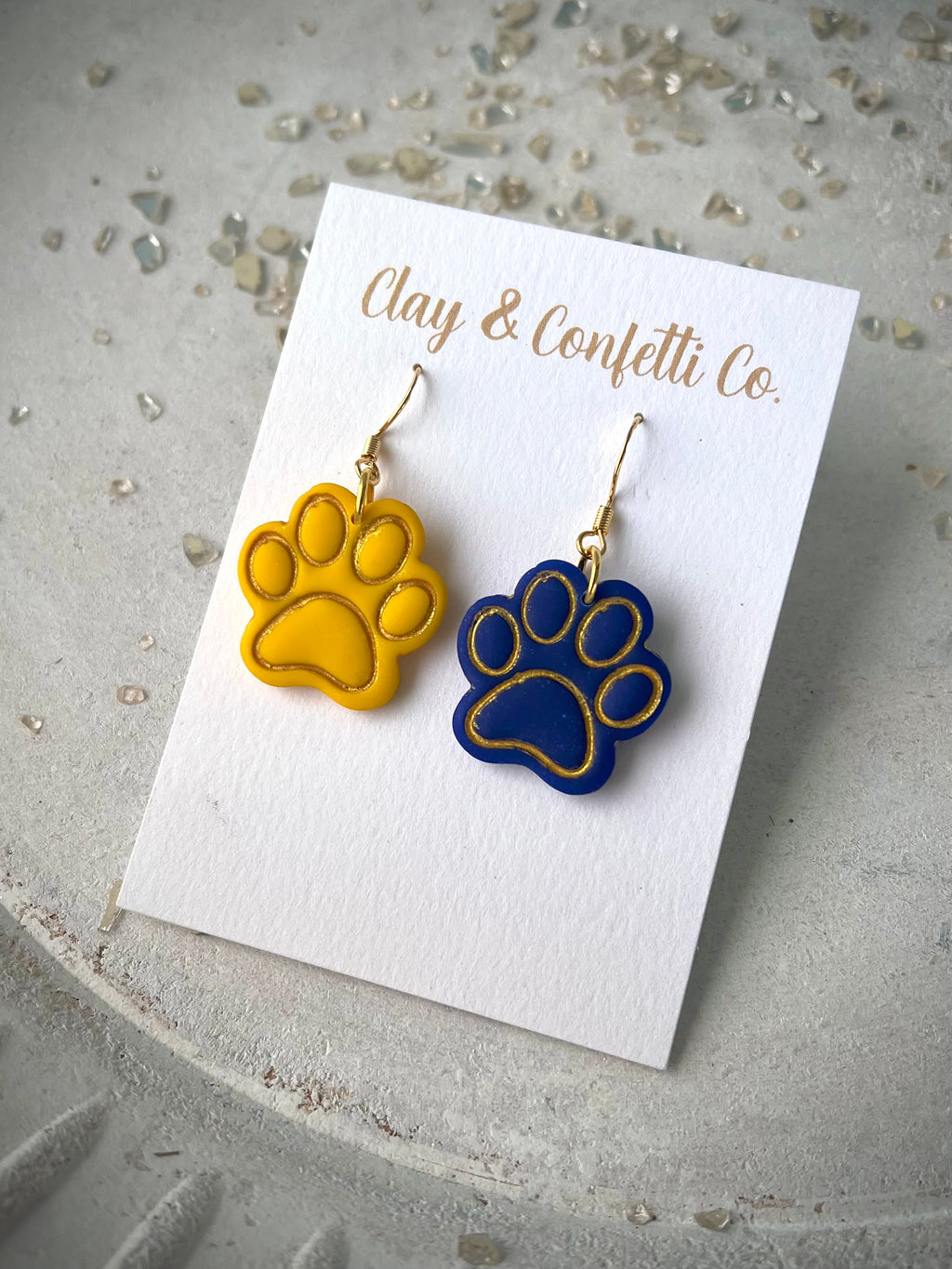 Blue and yellow paw Dangle