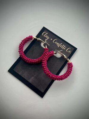 Gold Fuschia Hoop Large Hoop