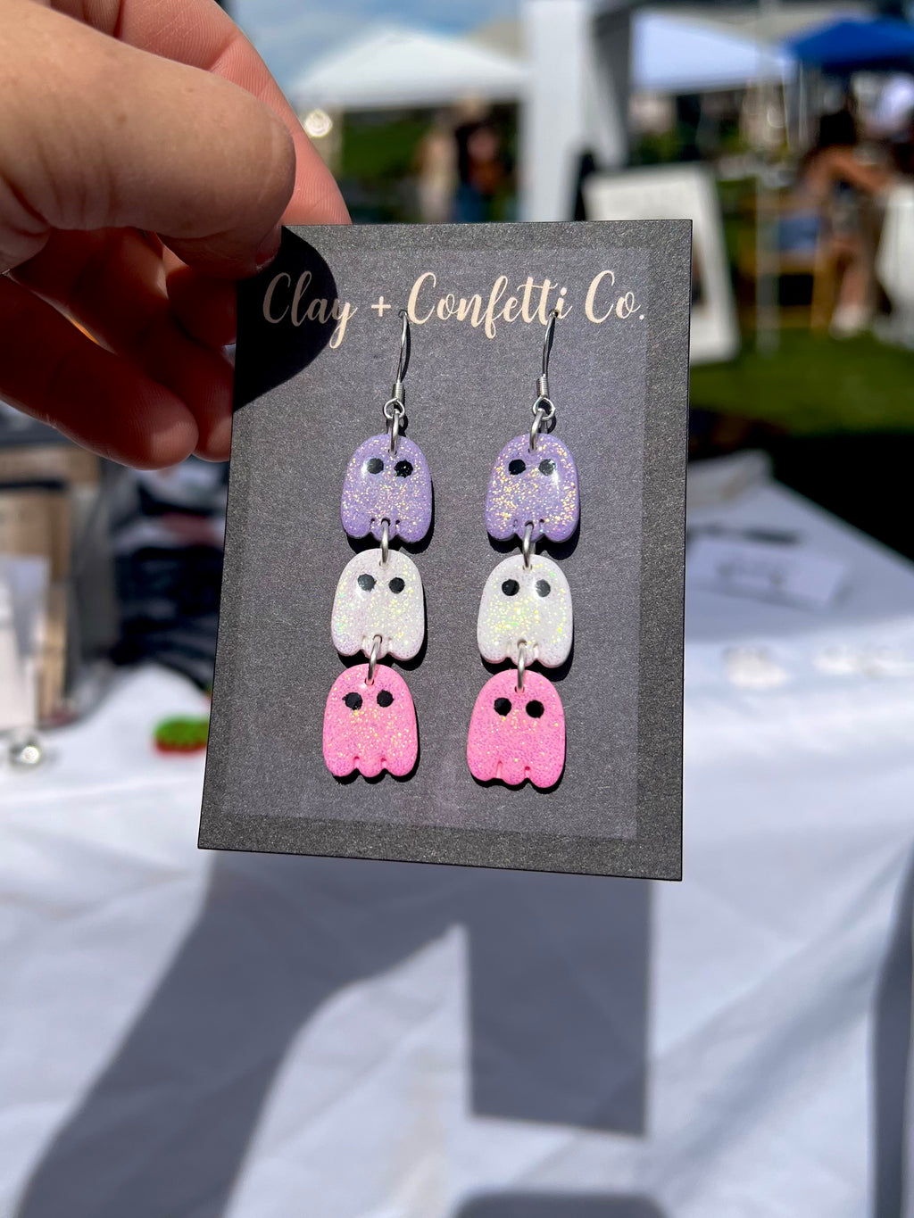 Glitter ghosty dangle