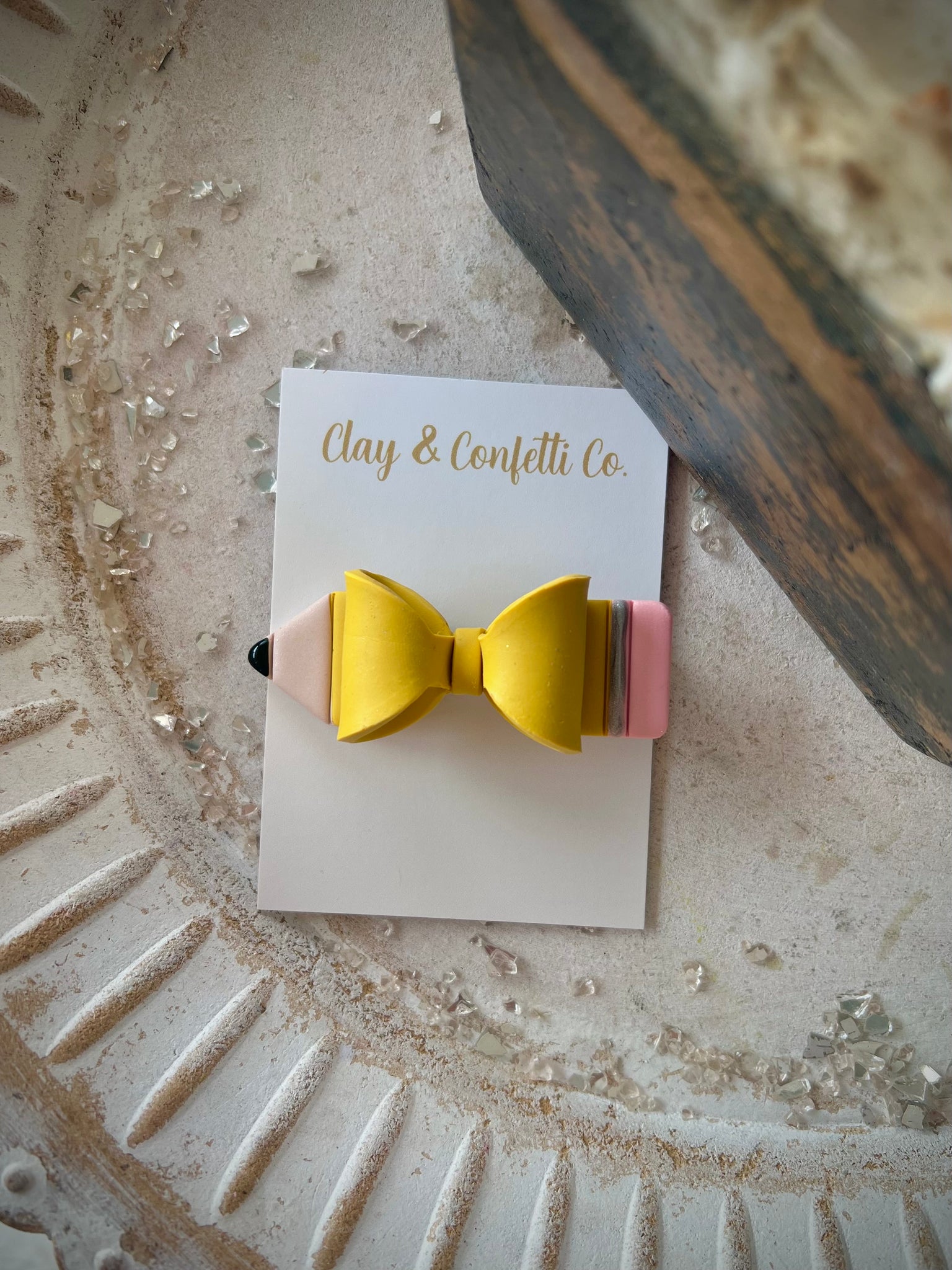 Pencil bow hair clip