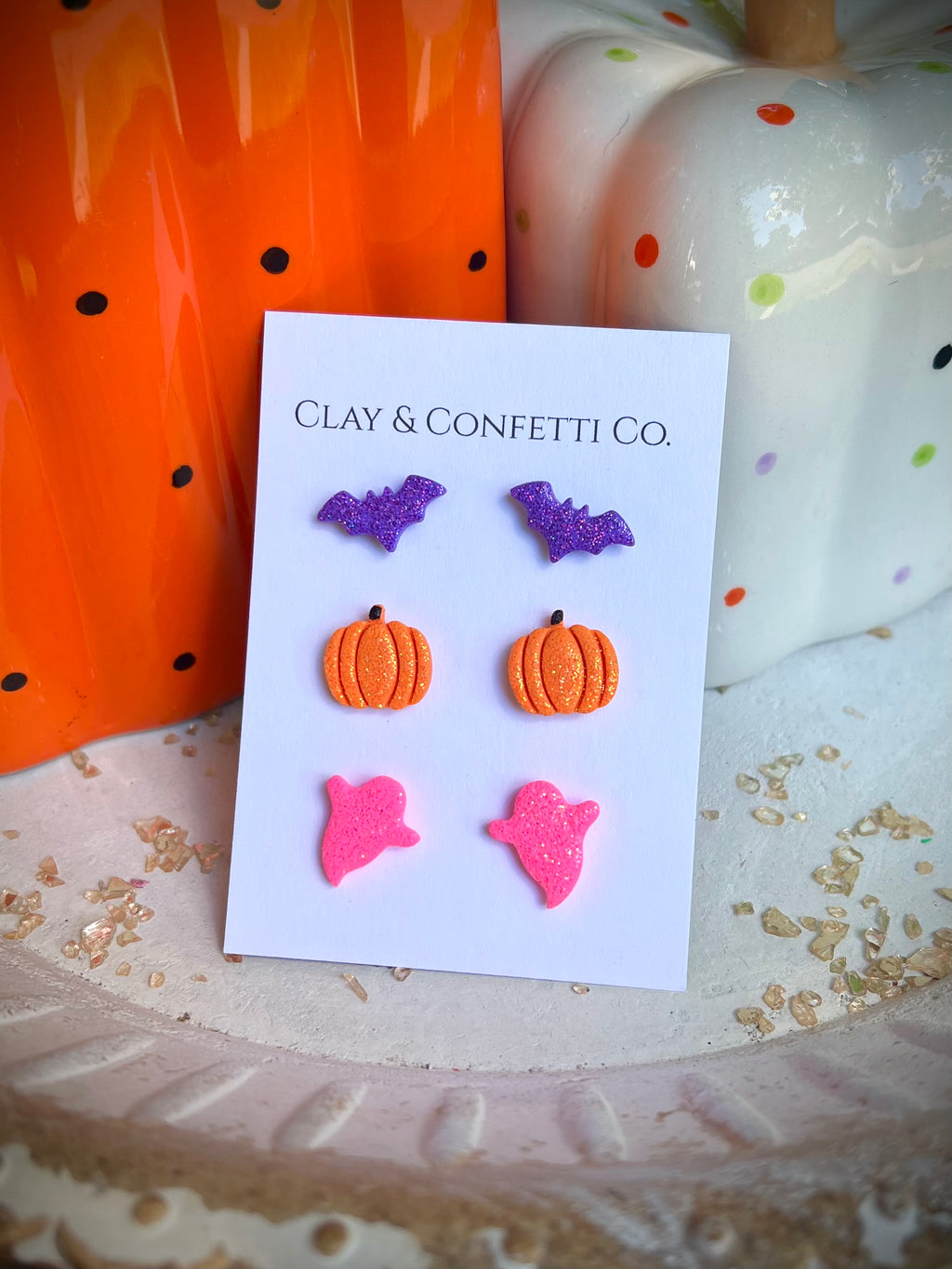 Halloween glitter stud pack