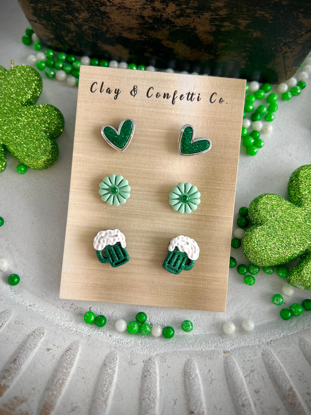 Green Glitter Beer Stud Pack