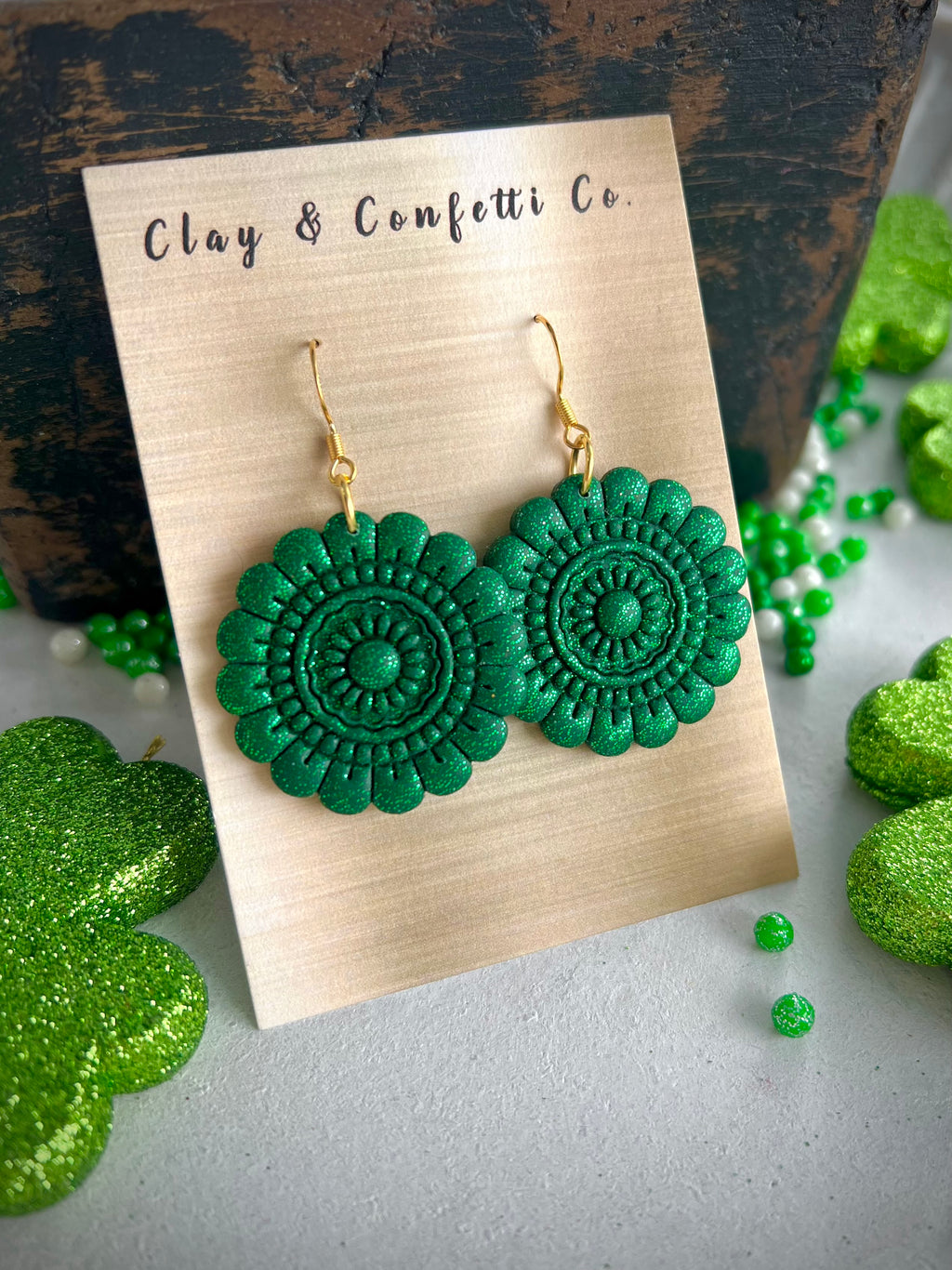 Glitter Green Medallion