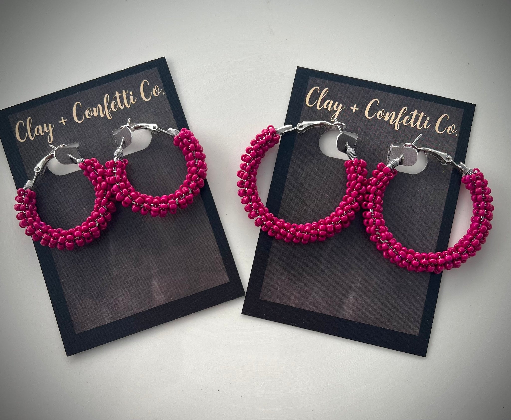 Silver Fuschia Hoop options