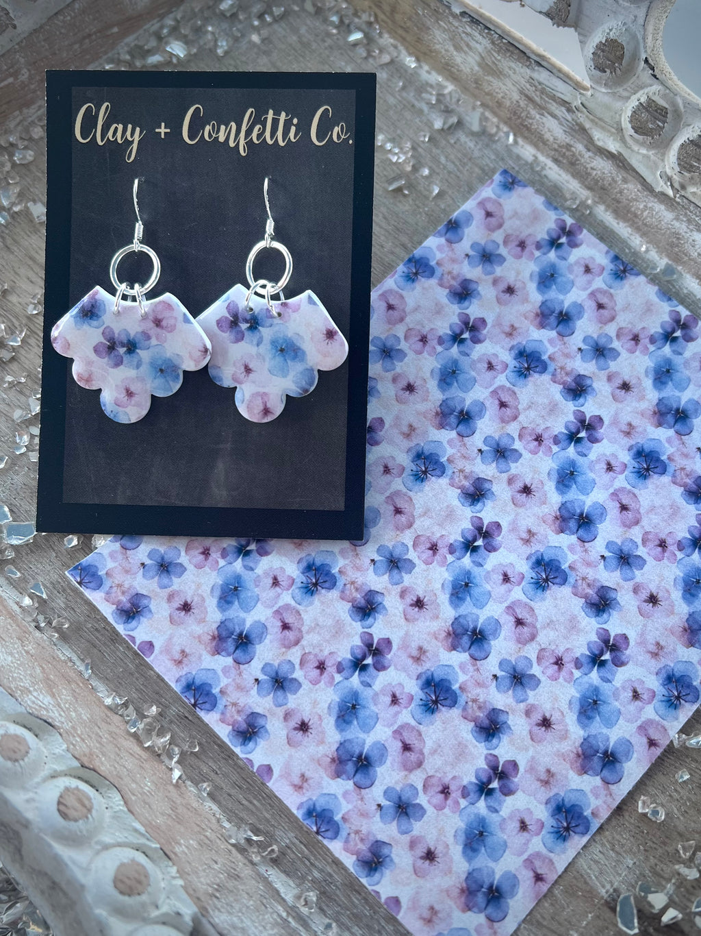 Blue pink purple blossom transfer sheets