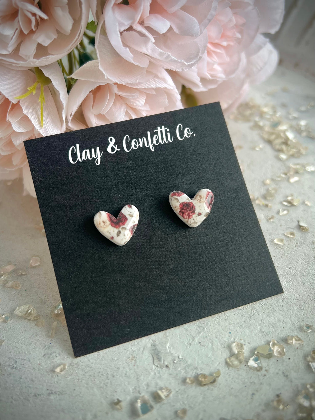 Roses heart stud