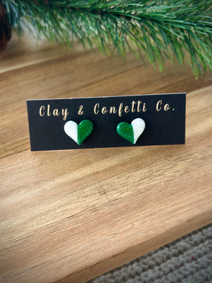 Hunter Green split heart stud