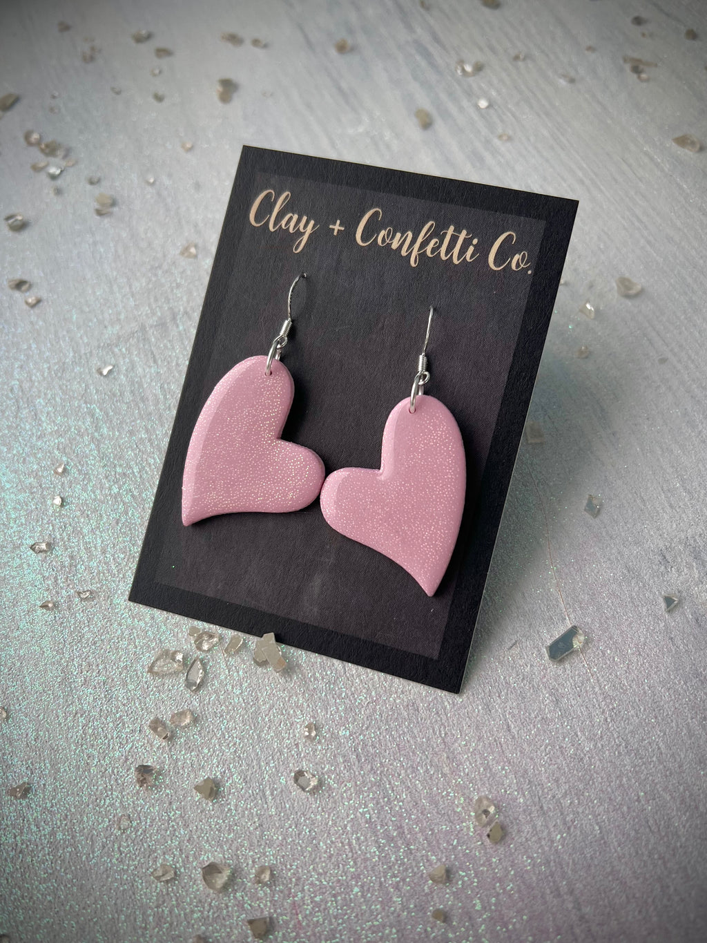 Og Heart pink glitter