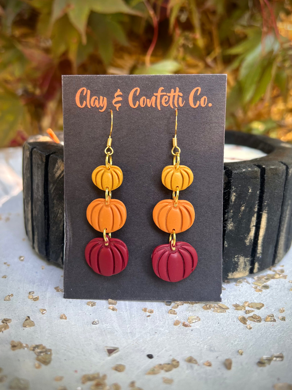 Fall harvest pumpkin triple dangle