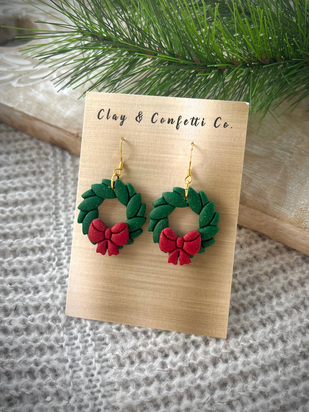 Red bow wreath dangle