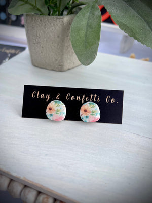 Wildflower Watercolor organic stud