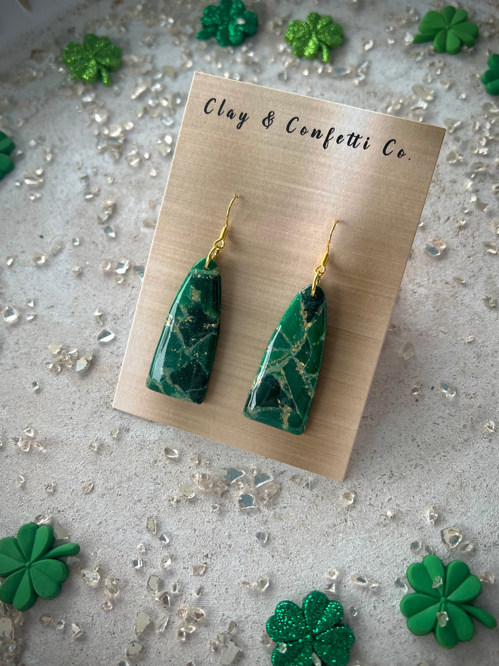 Faux emerald bullet dangle