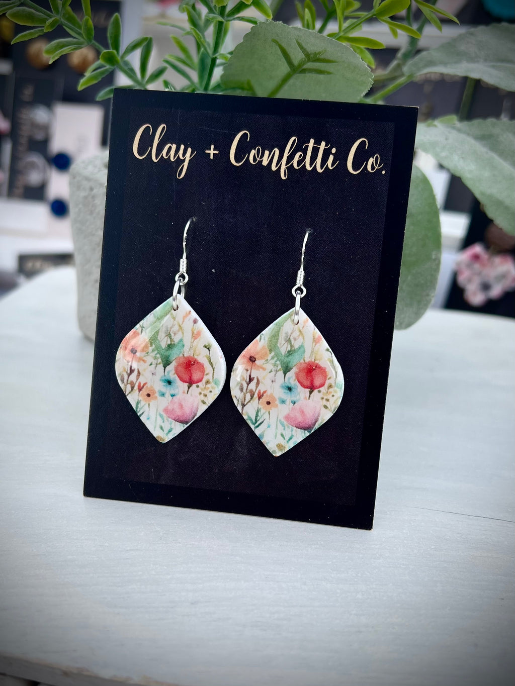 Wildflower Watercolor tear dangle