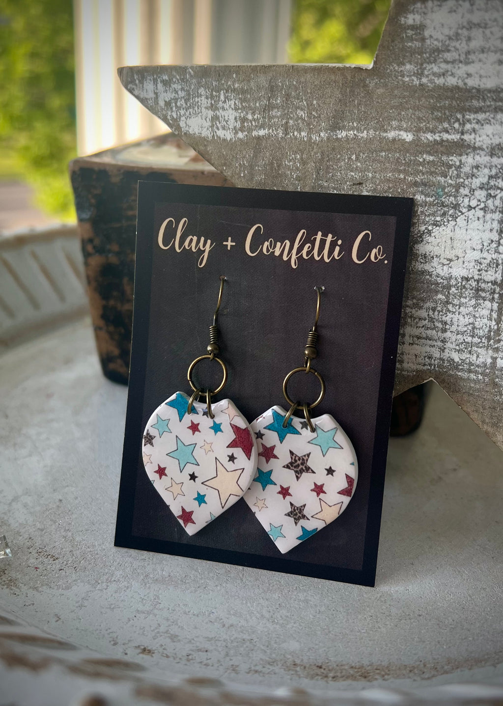 Retro Star Pattern Featherly Dangle