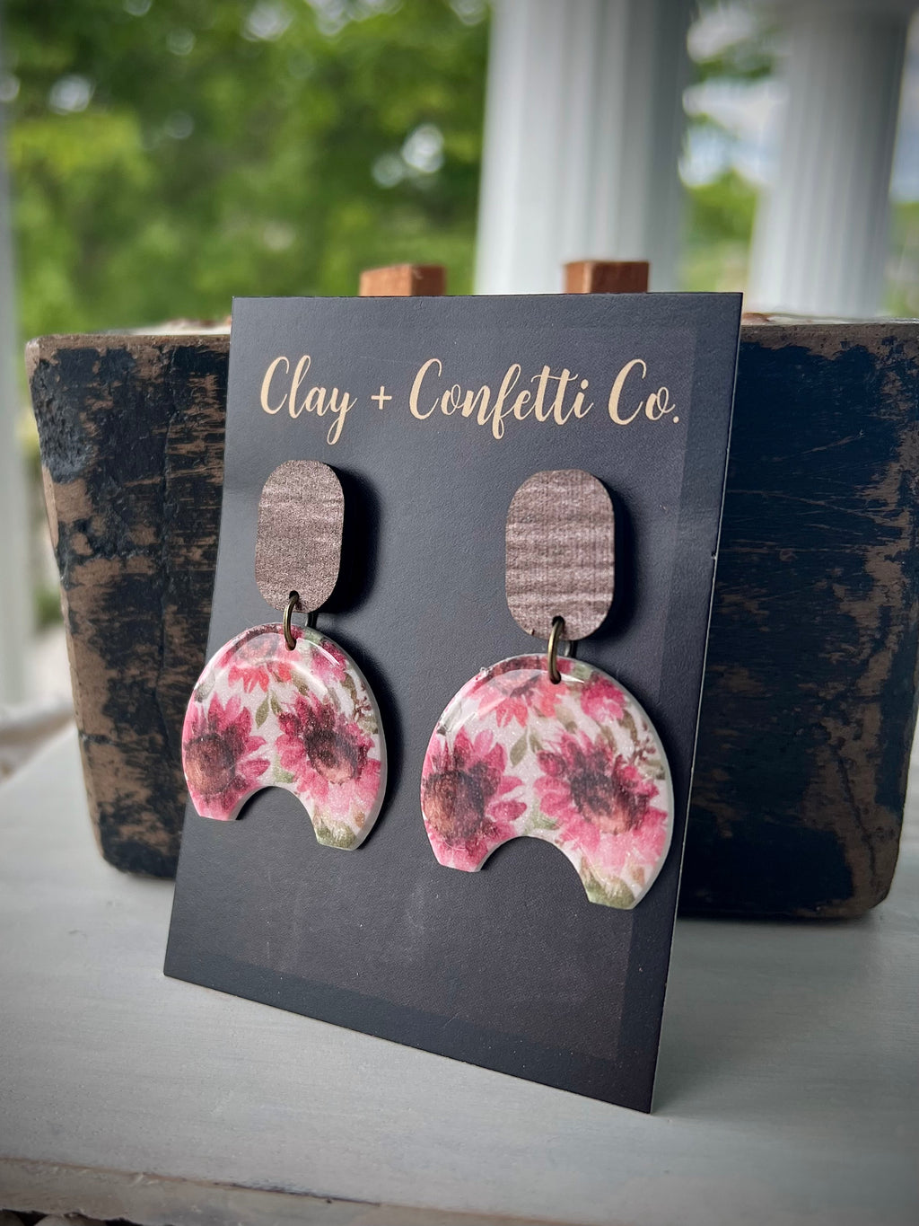 Summer Sunflower Organic Crescent Dangle