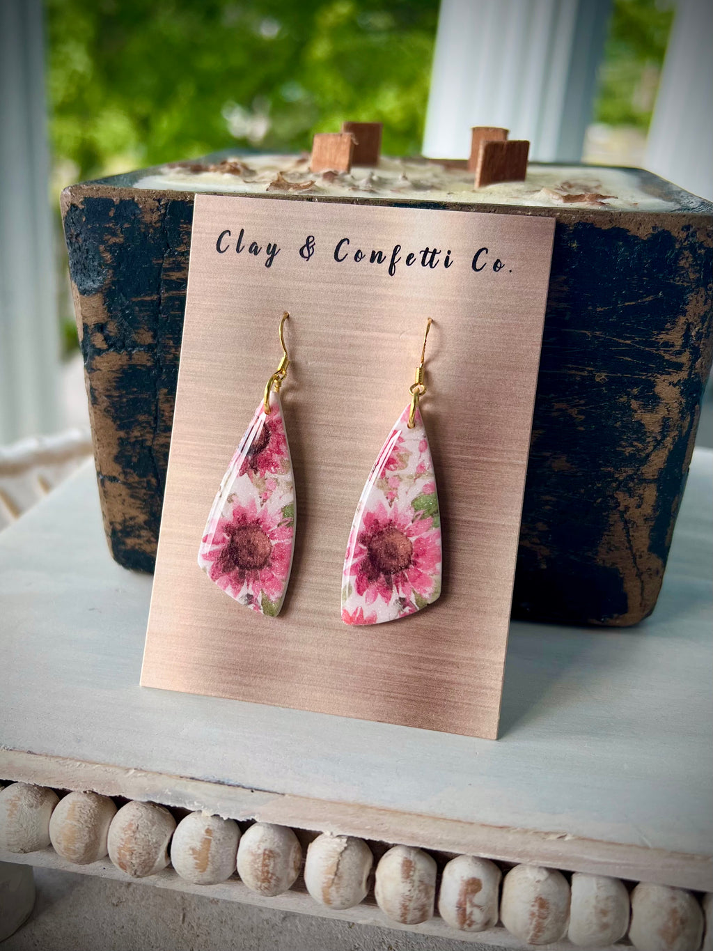 Summer Sunflower Elongated Triangle Dangle