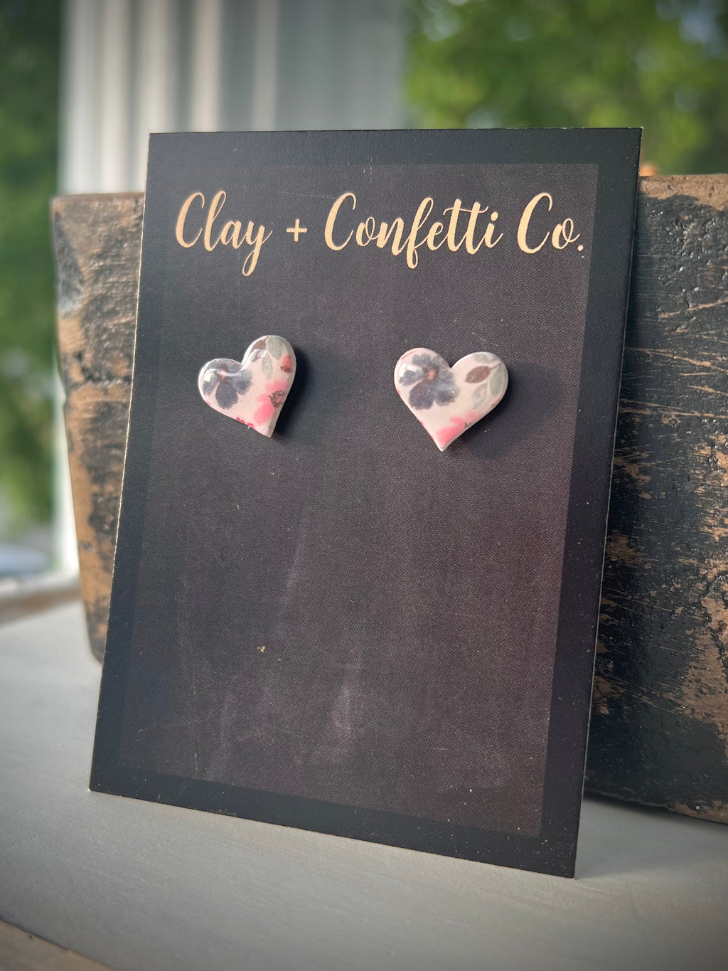 Bethany Floral heart stud